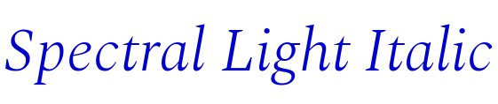 Spectral Light Italic フォント